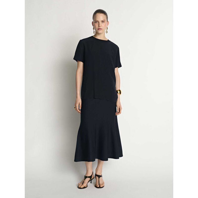 Veronika Maine Silk Rib Neck Top image number 9